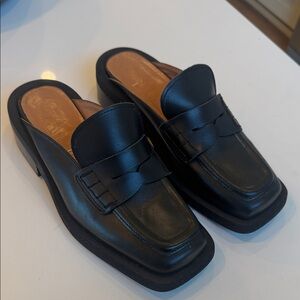 Ganni Black Leather Loafers